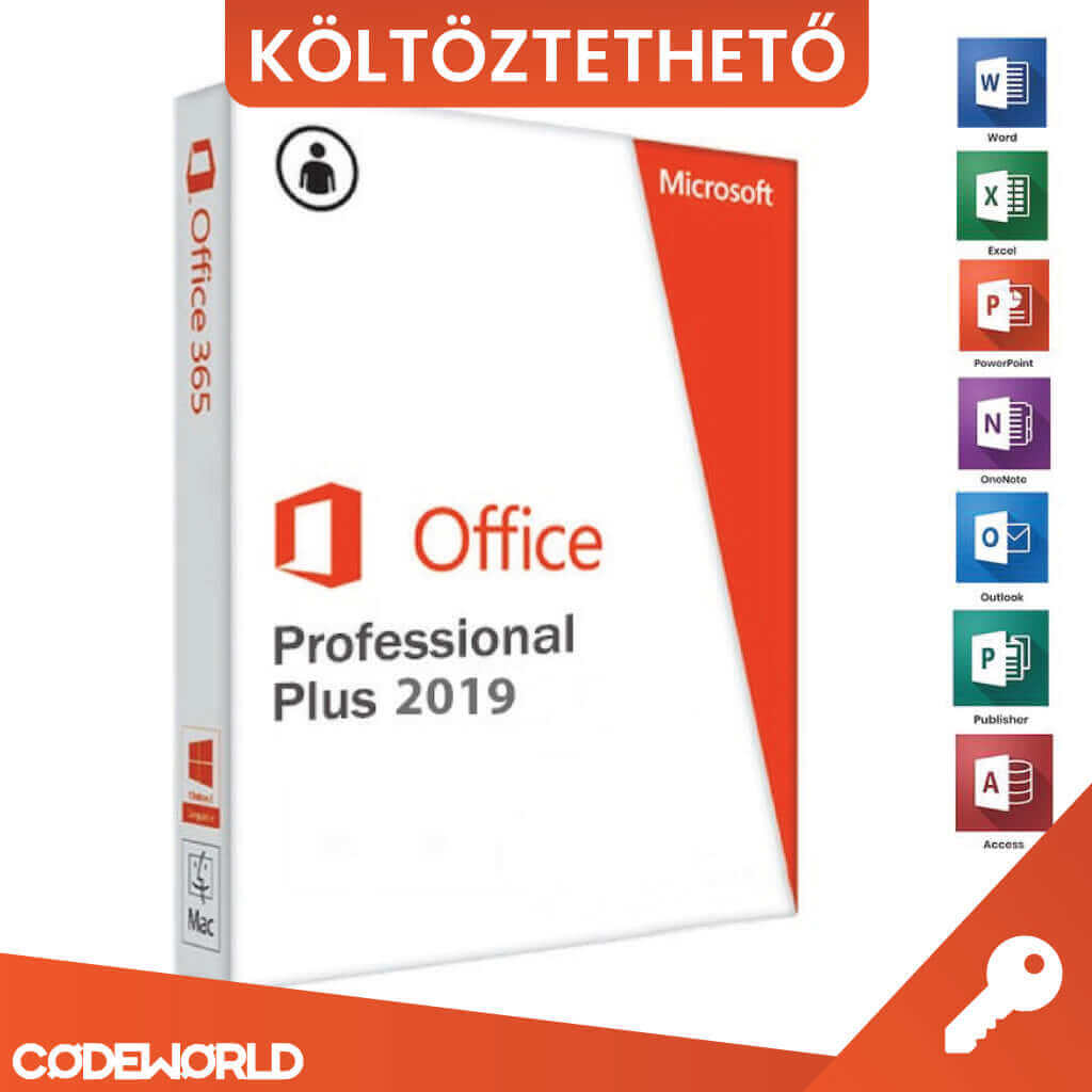 Microsoft Office 2019 Professional Plus - költöztethető digitális licensz kulcs