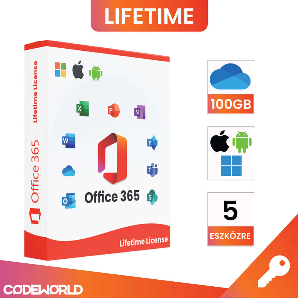 Microsoft Office 365 Pro - LIFETIME Fiók + 100GB OneDrive